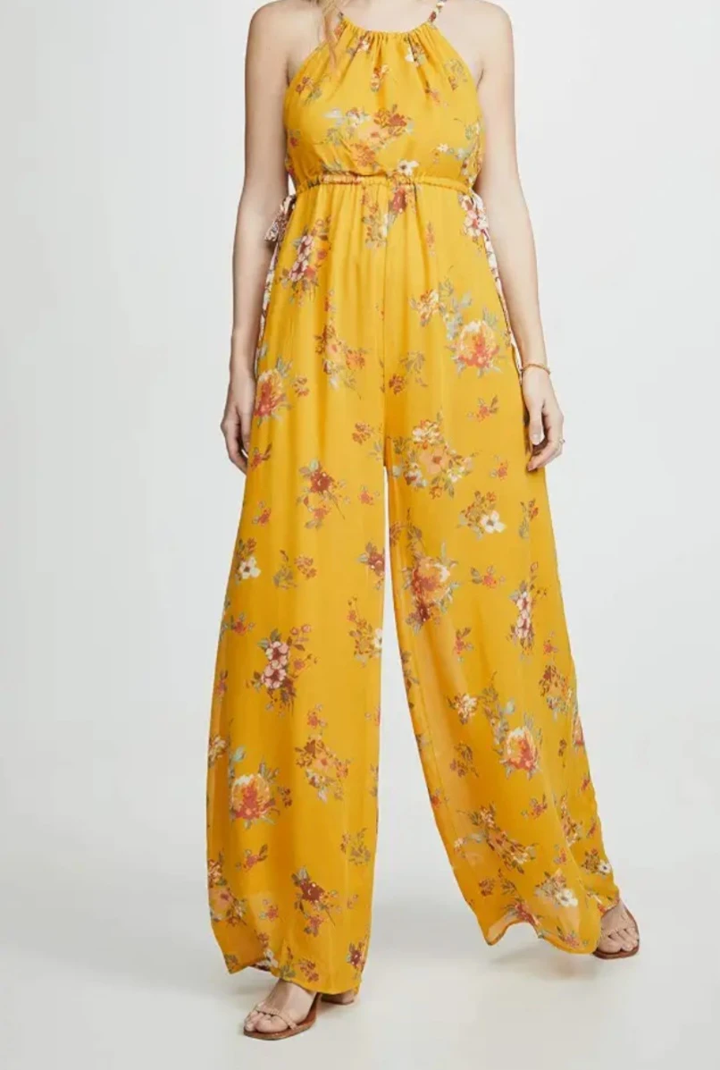 Brand New Mustard Yellow Floral Jumpsuit - photo 2
