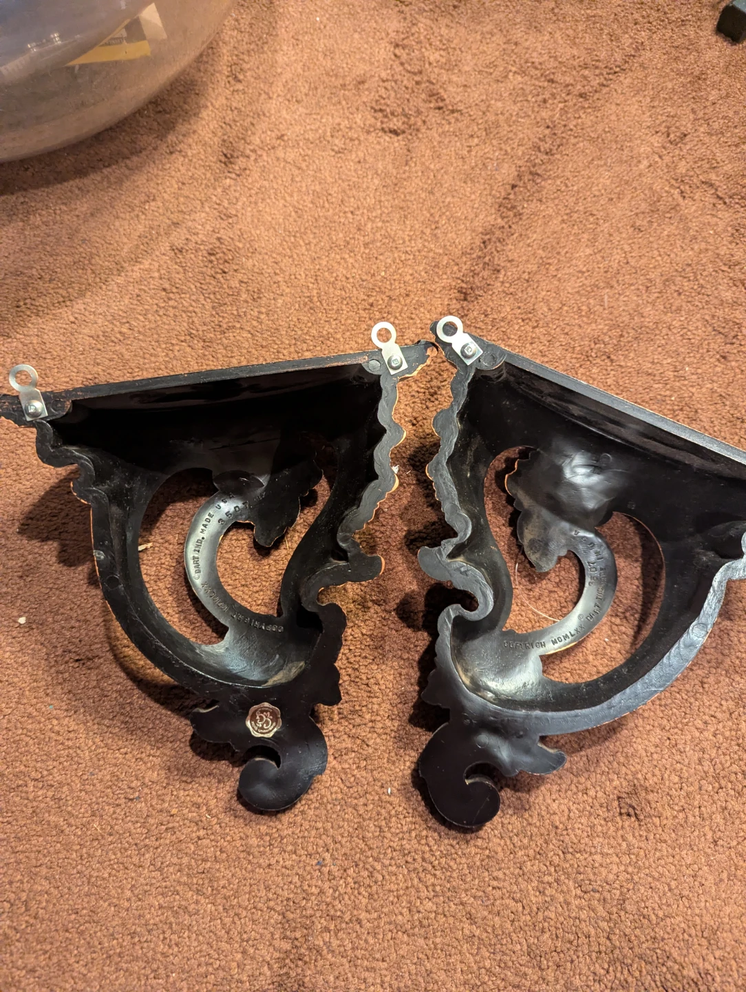 Set of 2 Vintage KORELCO Decorative Wall Shelf Brackets - photo 2