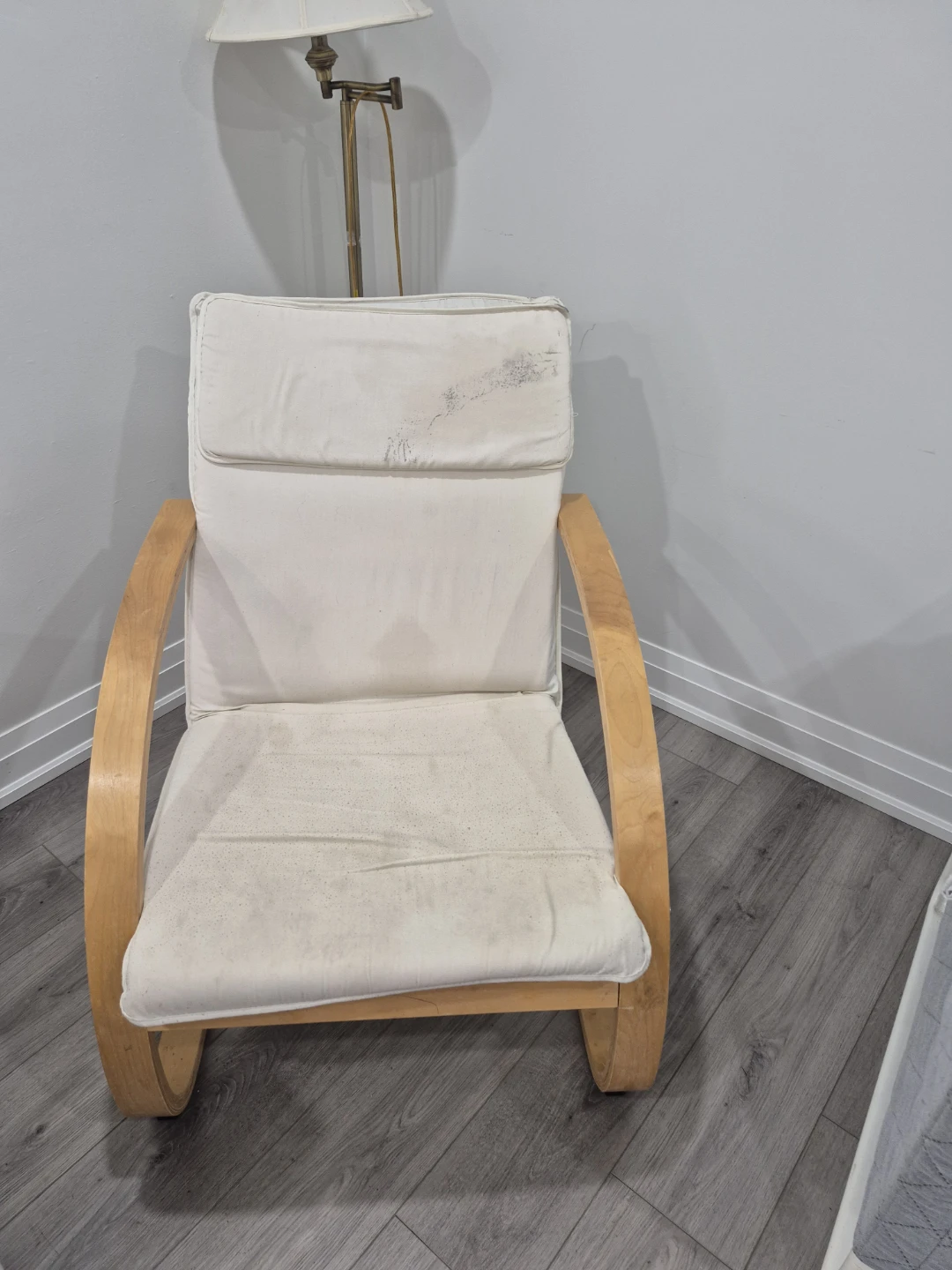 White Rocking Chair with Wooden Frame
