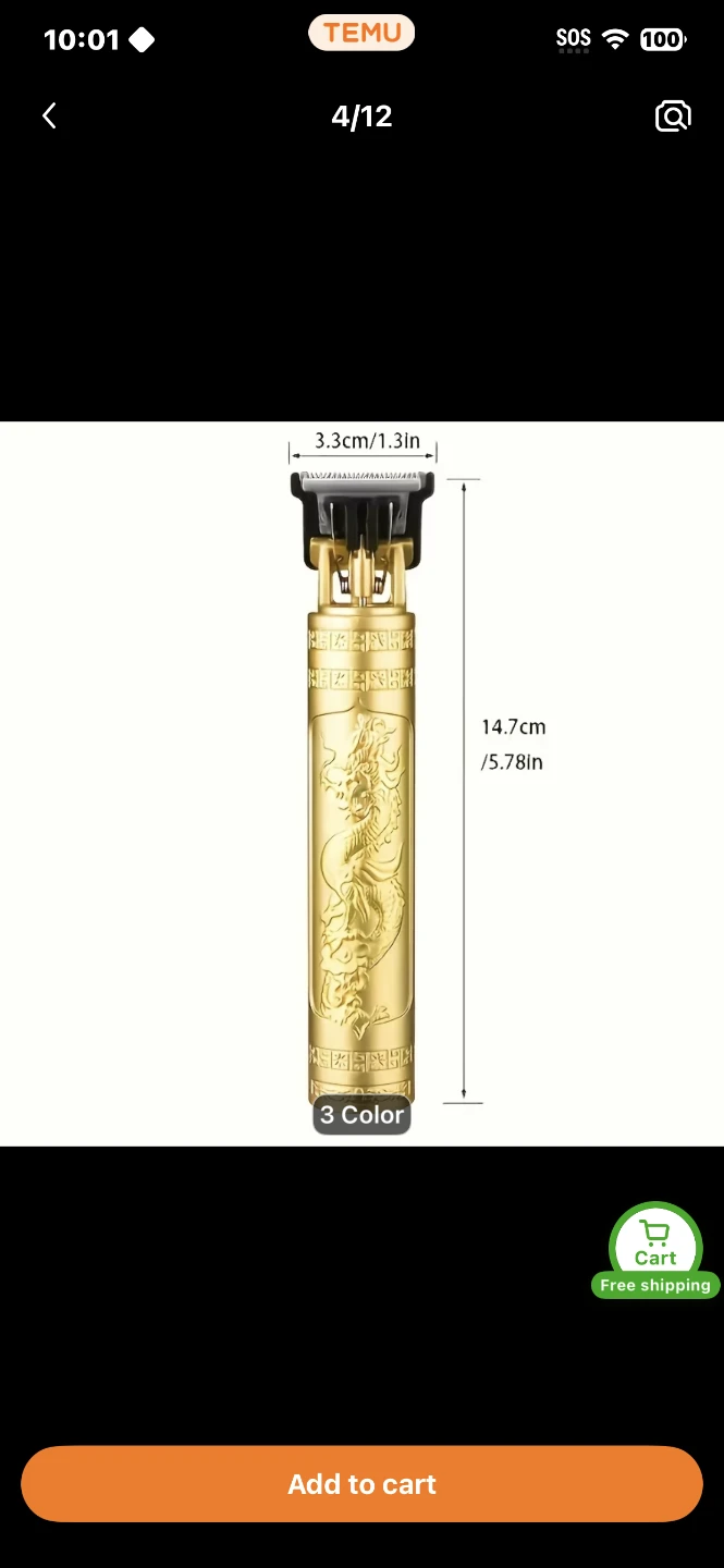 Gold Dragon Hair Trimmer with Titanium Blade - photo 3