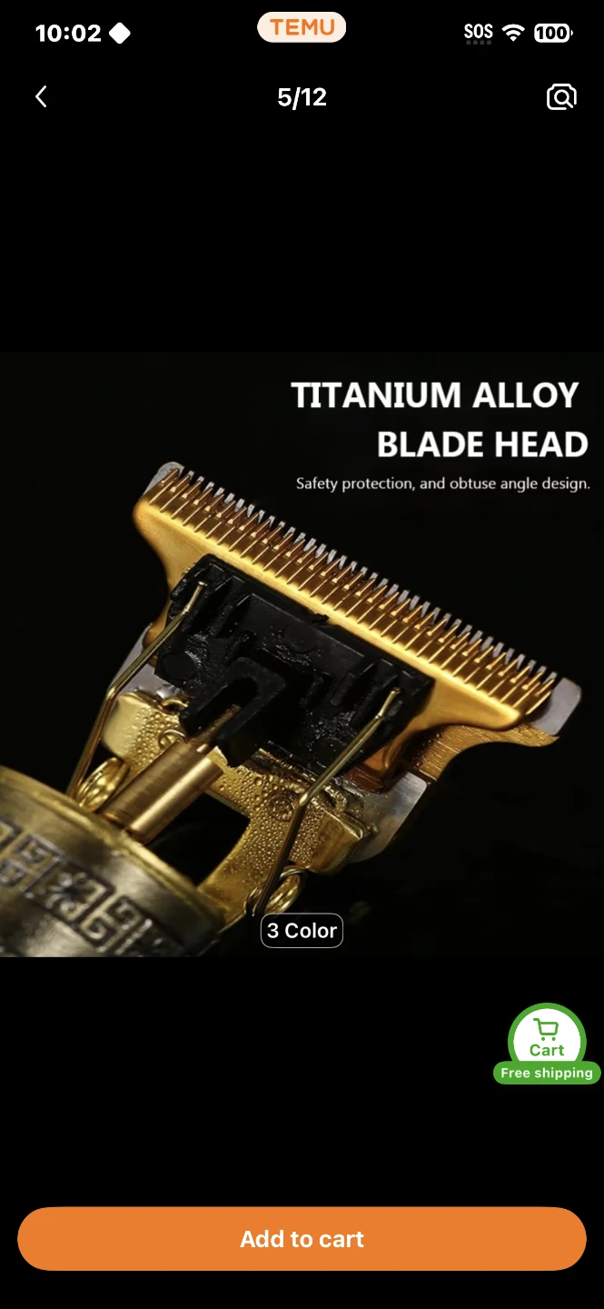 Gold Dragon Hair Trimmer with Titanium Blade - photo 4