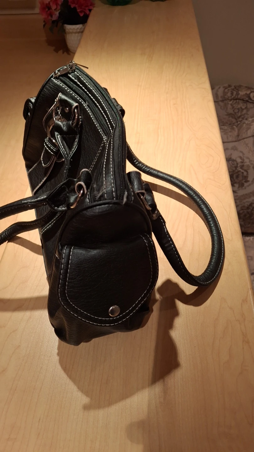 Black Faux Leather Handbag - photo 2