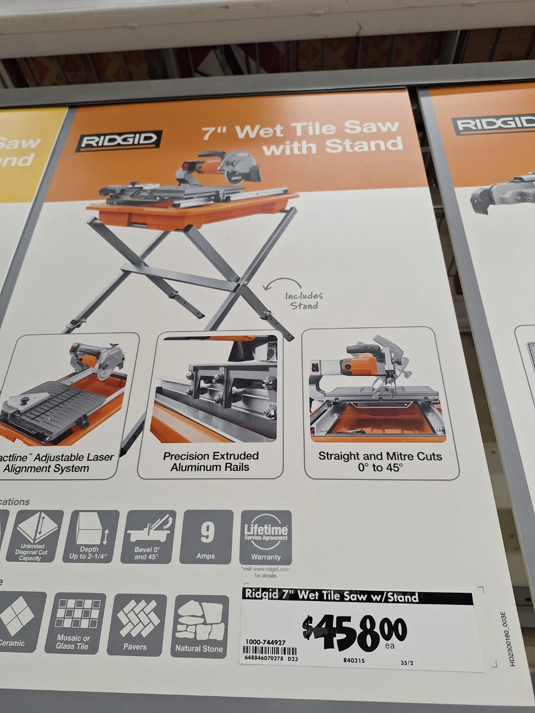 RIDGID 7" Wet Tile Saw with Stand - photo 2