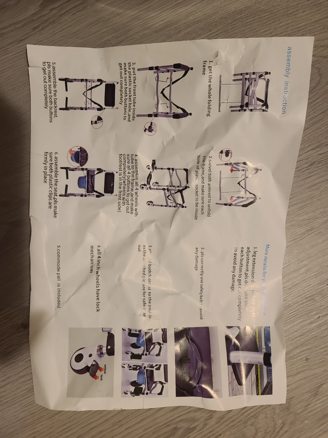 Wheelchair midium duty w/ leg support - photo 3