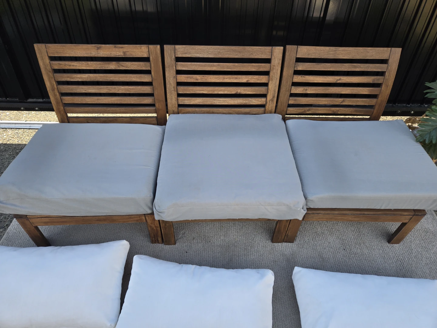 3 newly sanded ikea applaro lounge chairs w cushions - photo 5