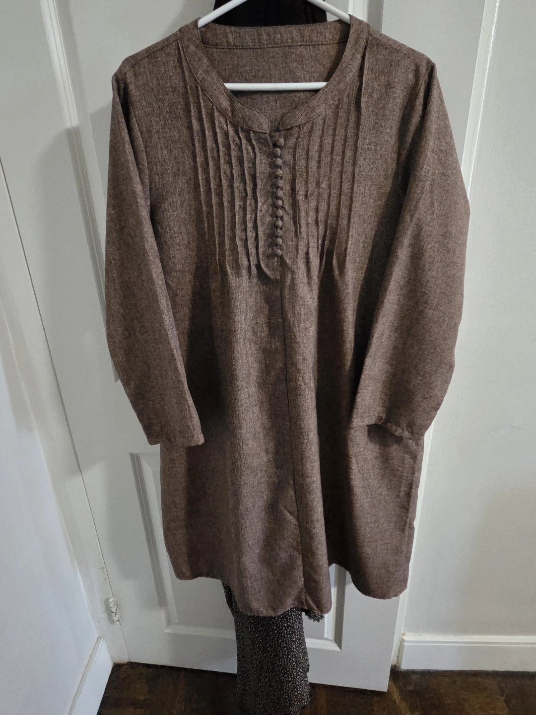 Brown Tunic Top with Button Detail