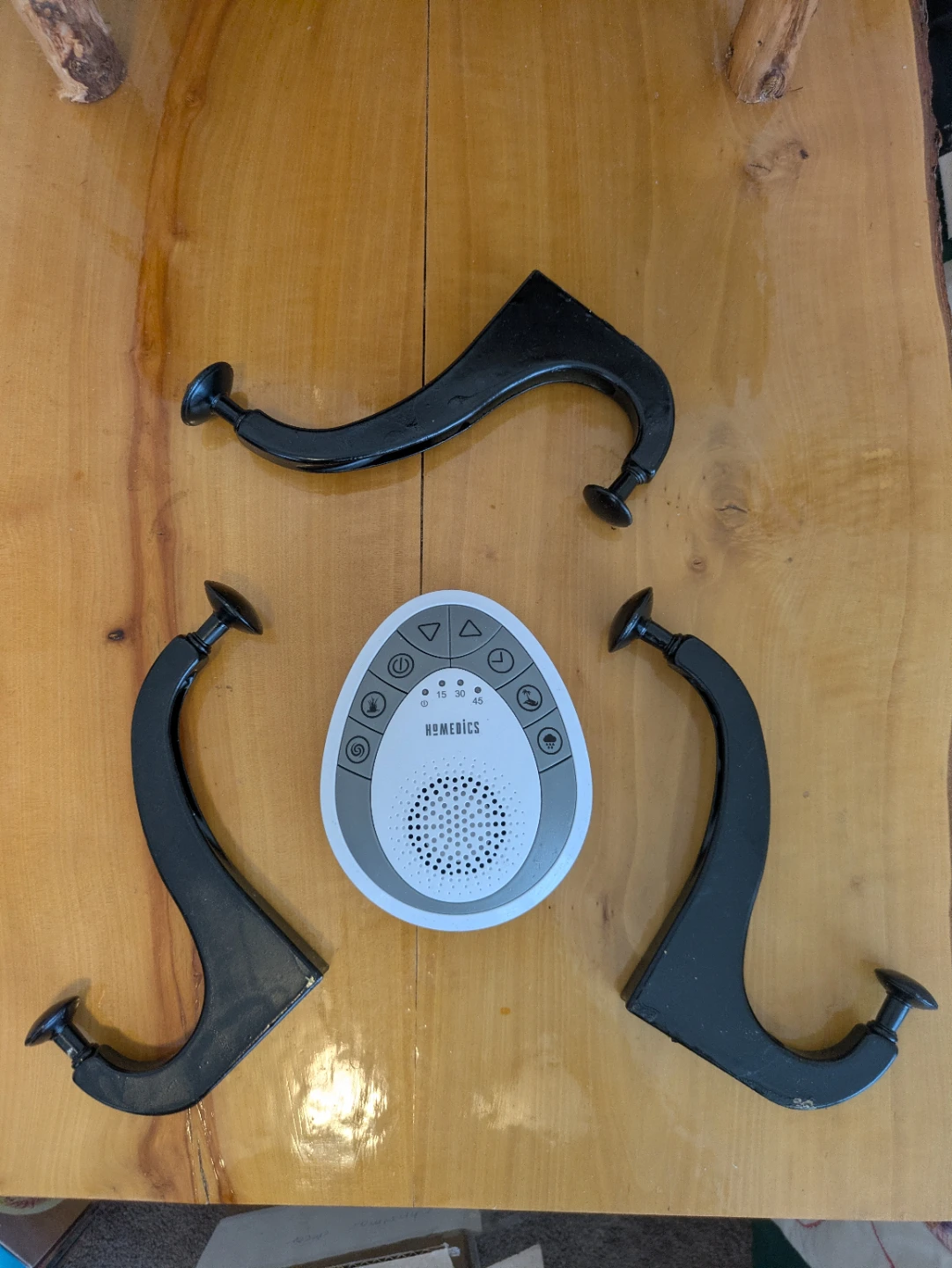Three Wall-Mounted Hooks and HoMedics SoundSpa