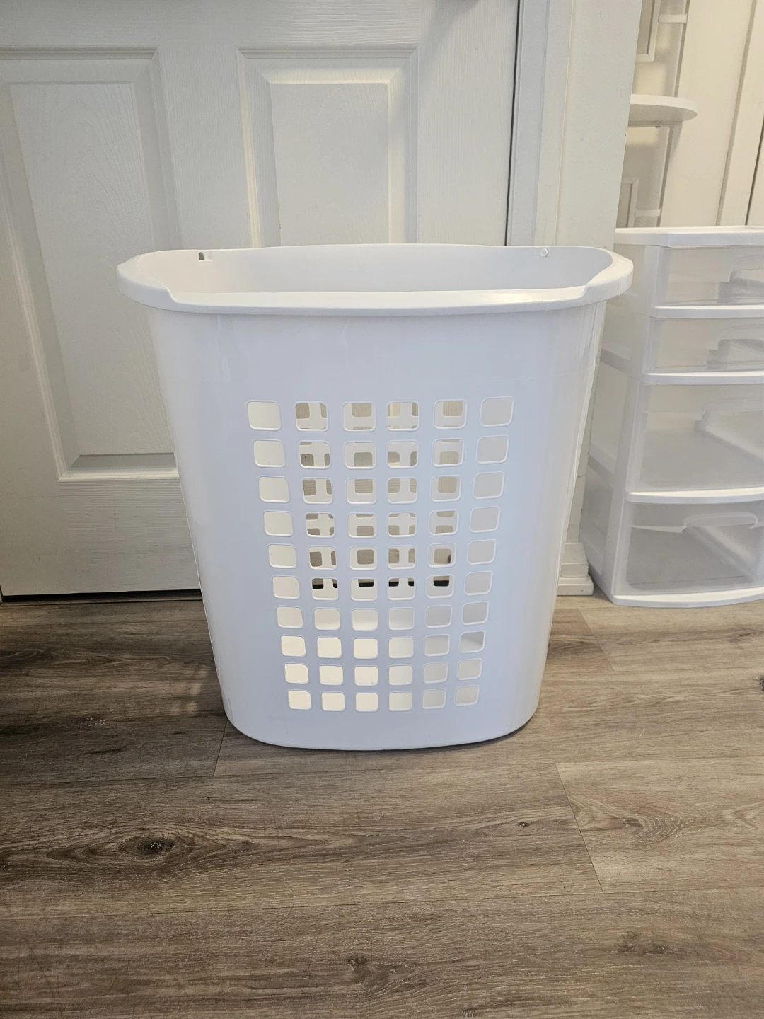 White Plastic Laundry Basket