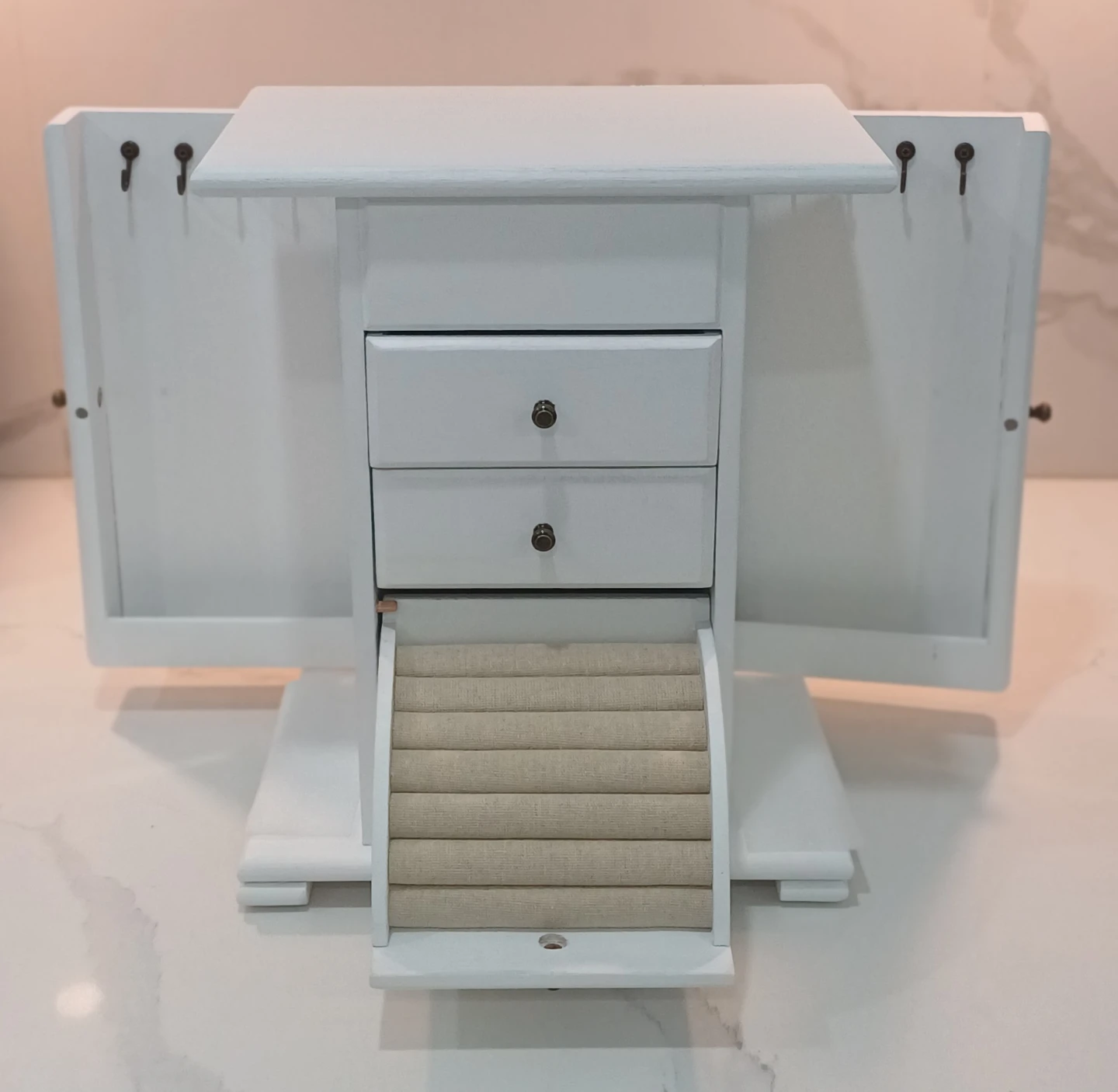 Emfogo - White Wooden Jewellery Box with Mirror - photo 4