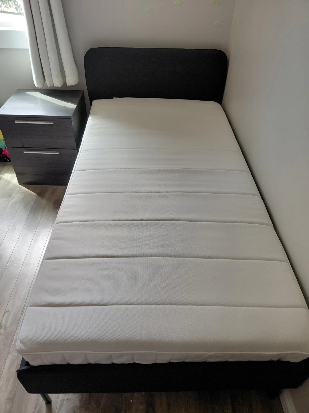 IKEA "Slattum" bed frame with "Vesteröy" Twin Mattress
