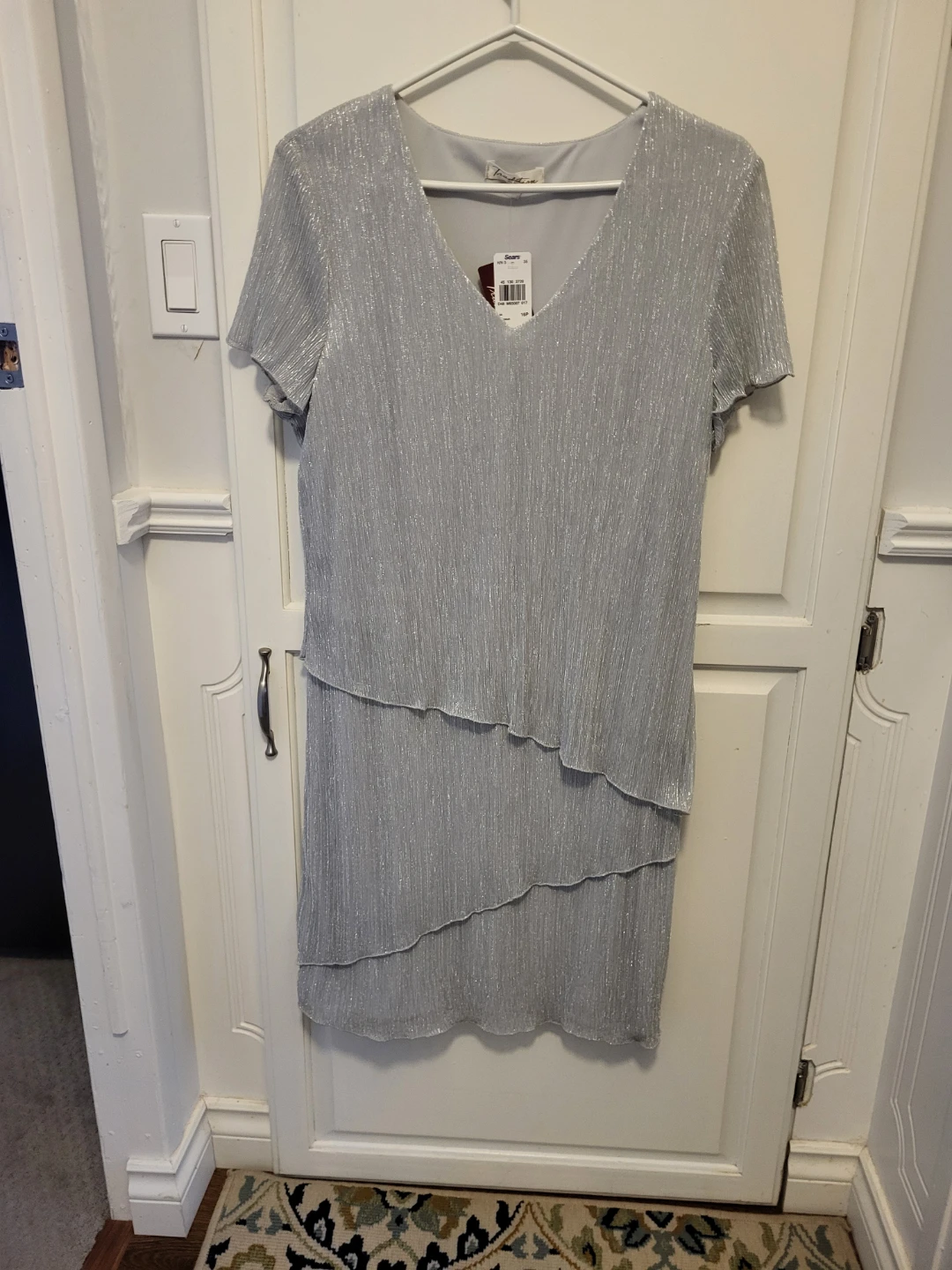 Silver Tiered Metallic Dress