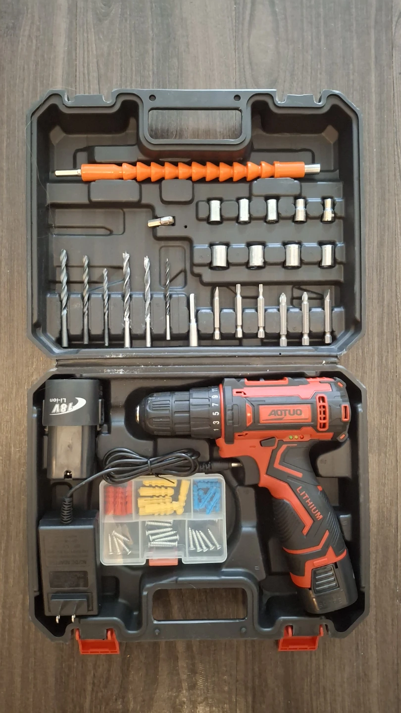 AOTUO 18V Lithium Cordless Drill Set