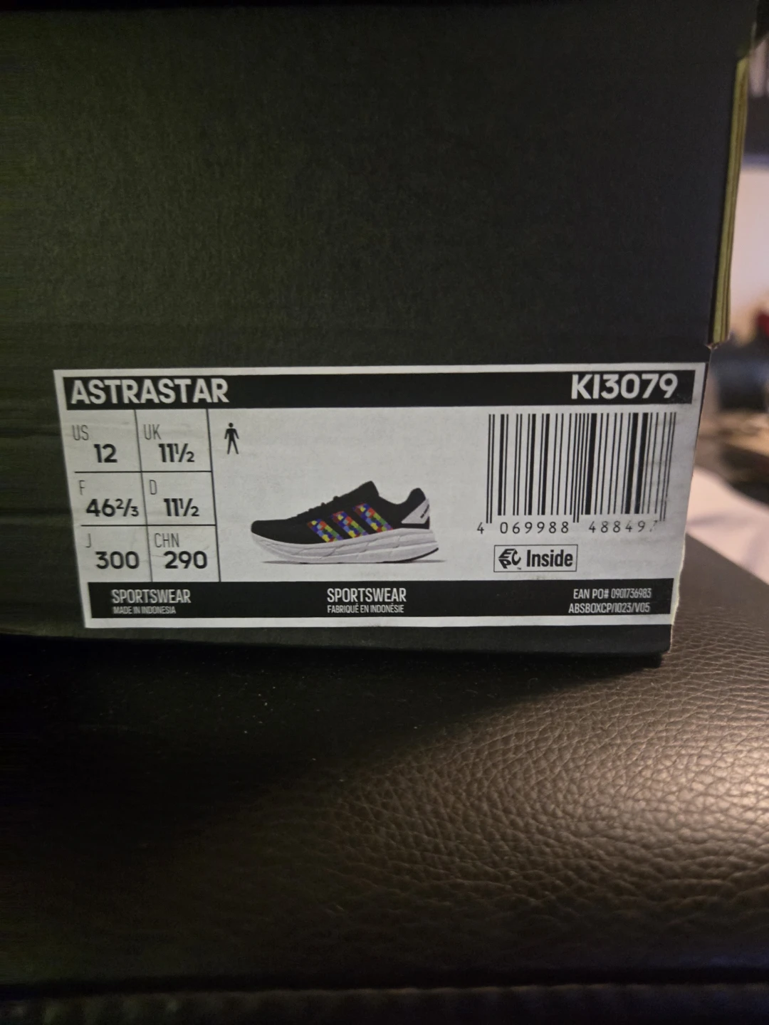 Adidas ASTRAR RUNNING SHOES Men's Size 12 Black Multi-Color - photo 3