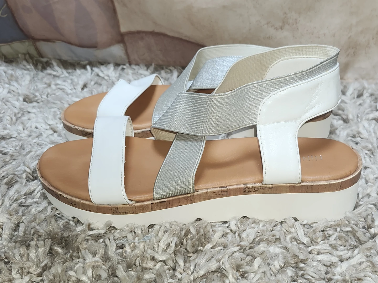 🩴👡 Nine West Women's White and Silver Platform Sandals 👡🩴 - photo 2