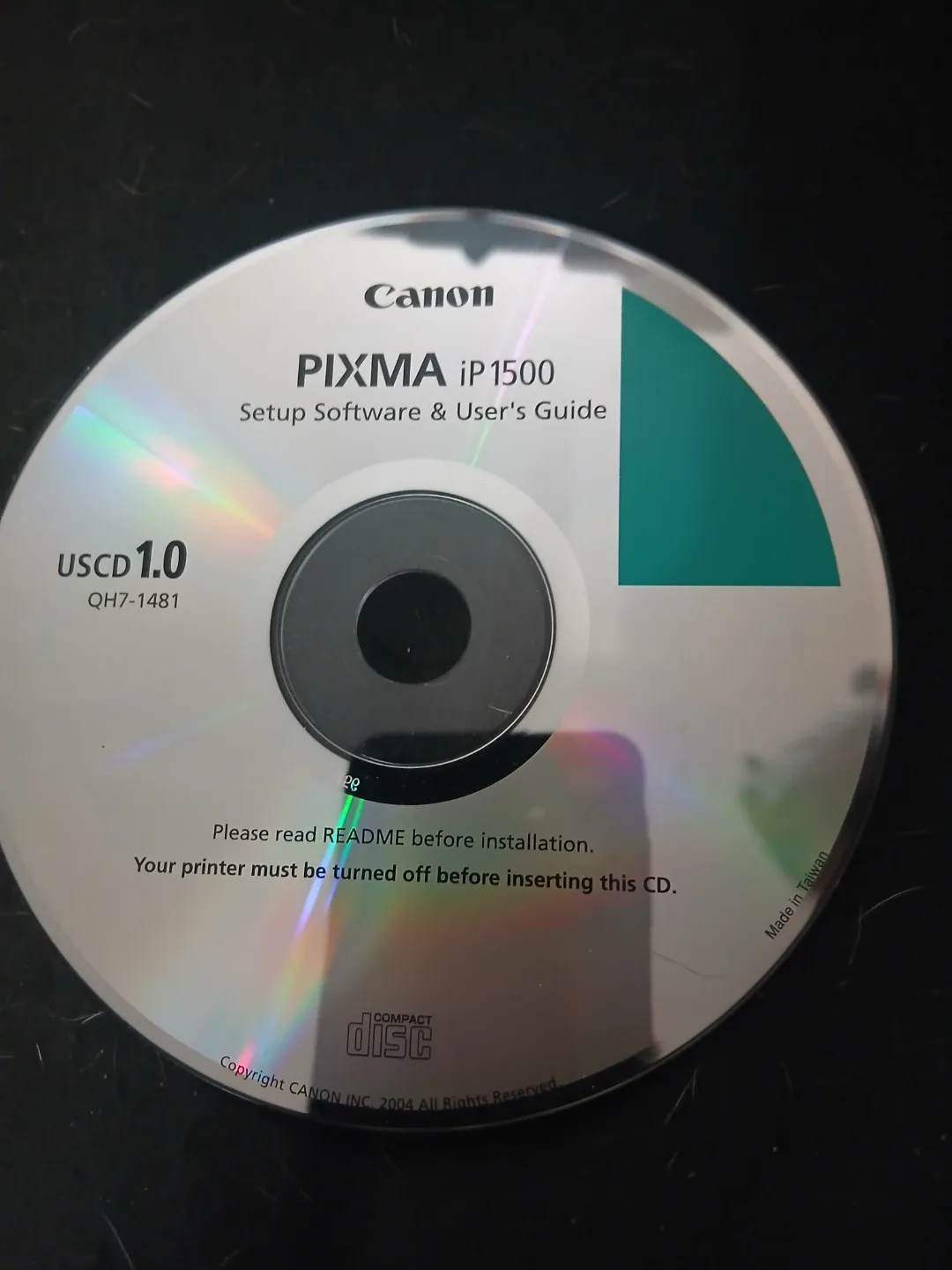 Canon PIXMA iP1500 Setup Software & User's Guide CD