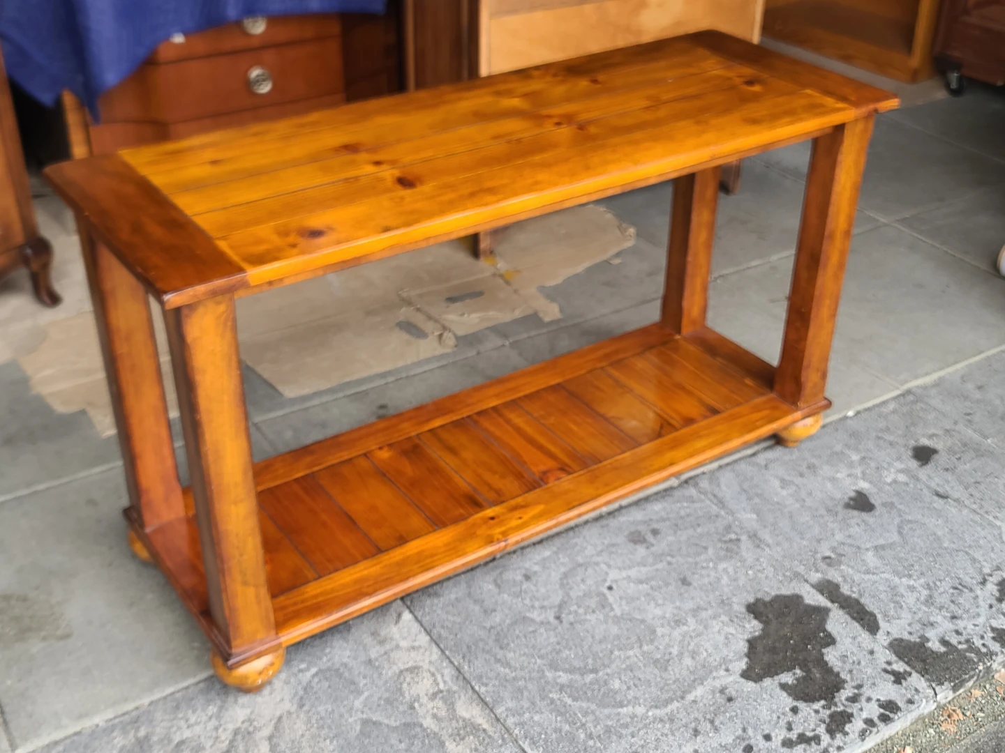 Wooden Console Table with Lower Shelf - photo 2