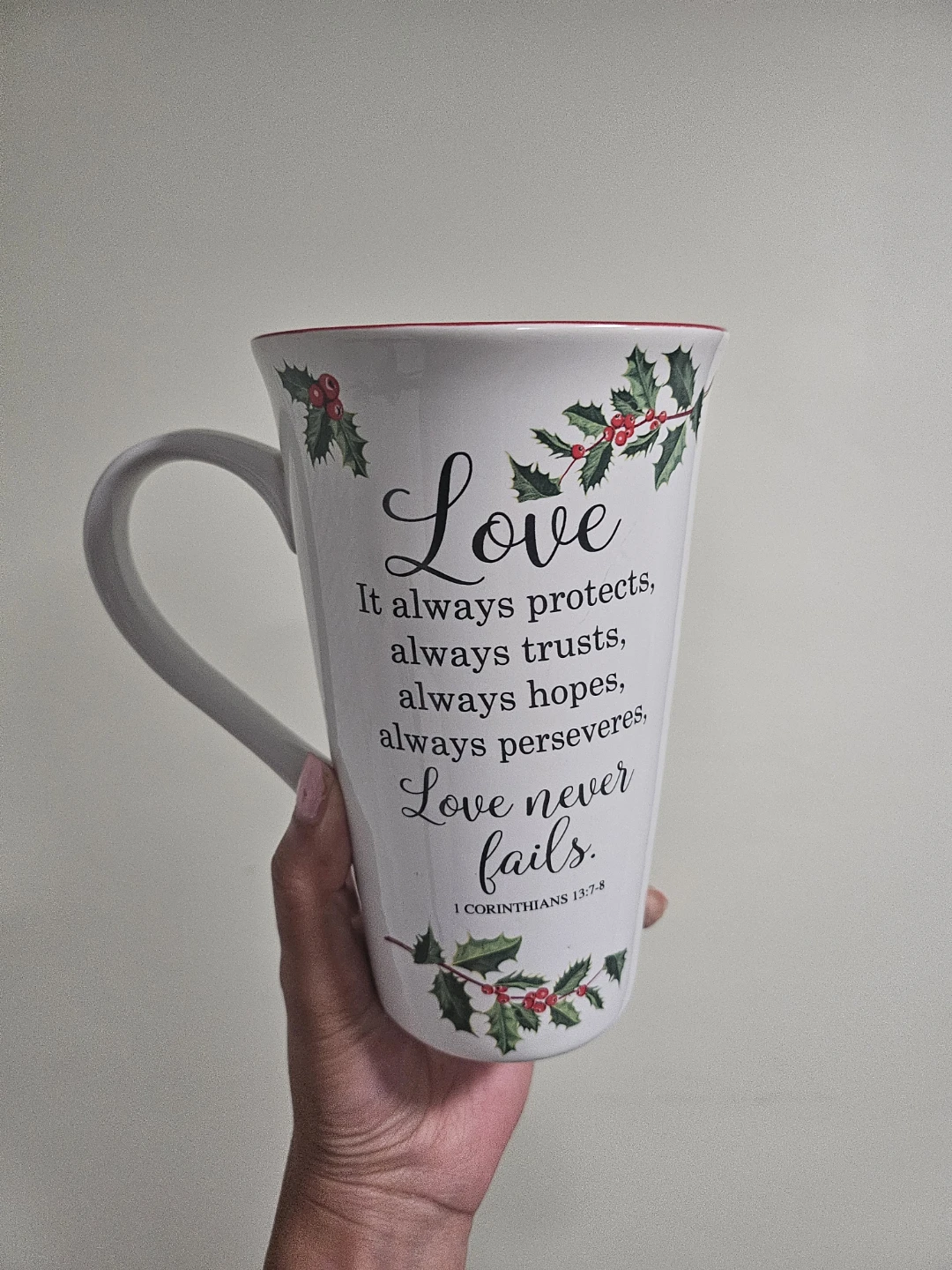 "Love Never Fails" 1 Corinthians 13 Coffee Mug Gift - photo 2