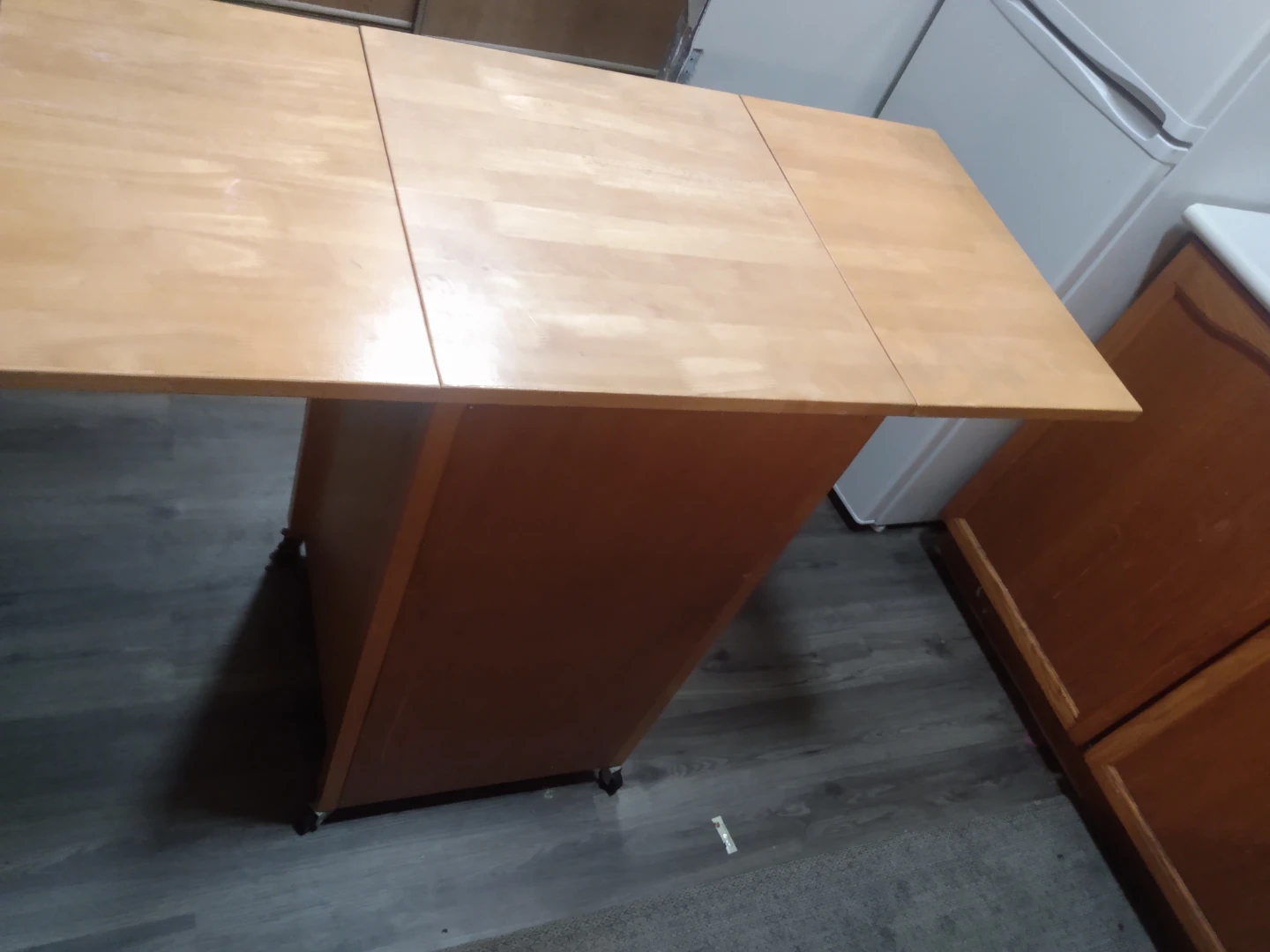 Wooden Kitchen Cart with Drop Leaf Sides - photo 3