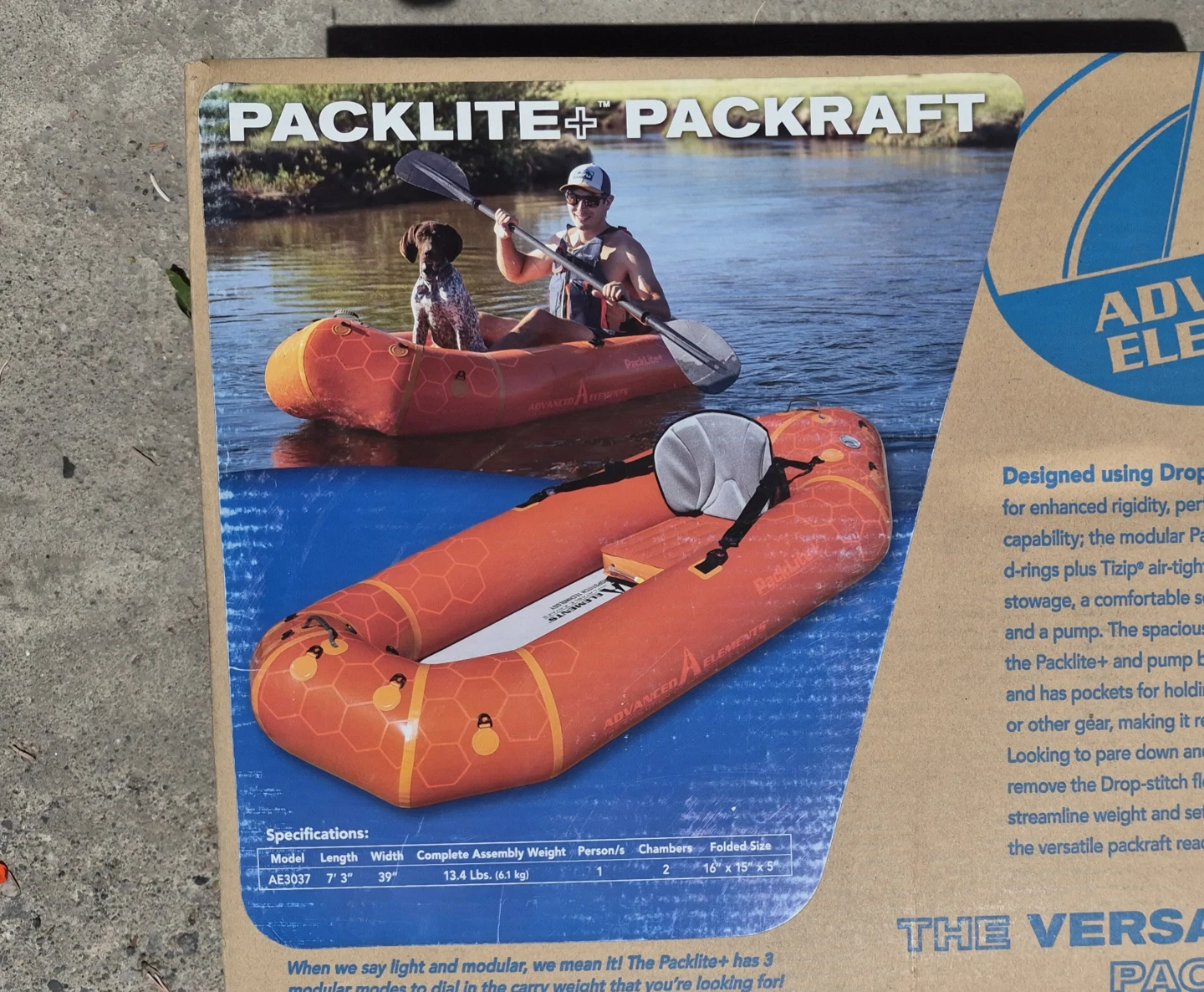 NEW Advanced Elements 1-person Packraft Packlite+
