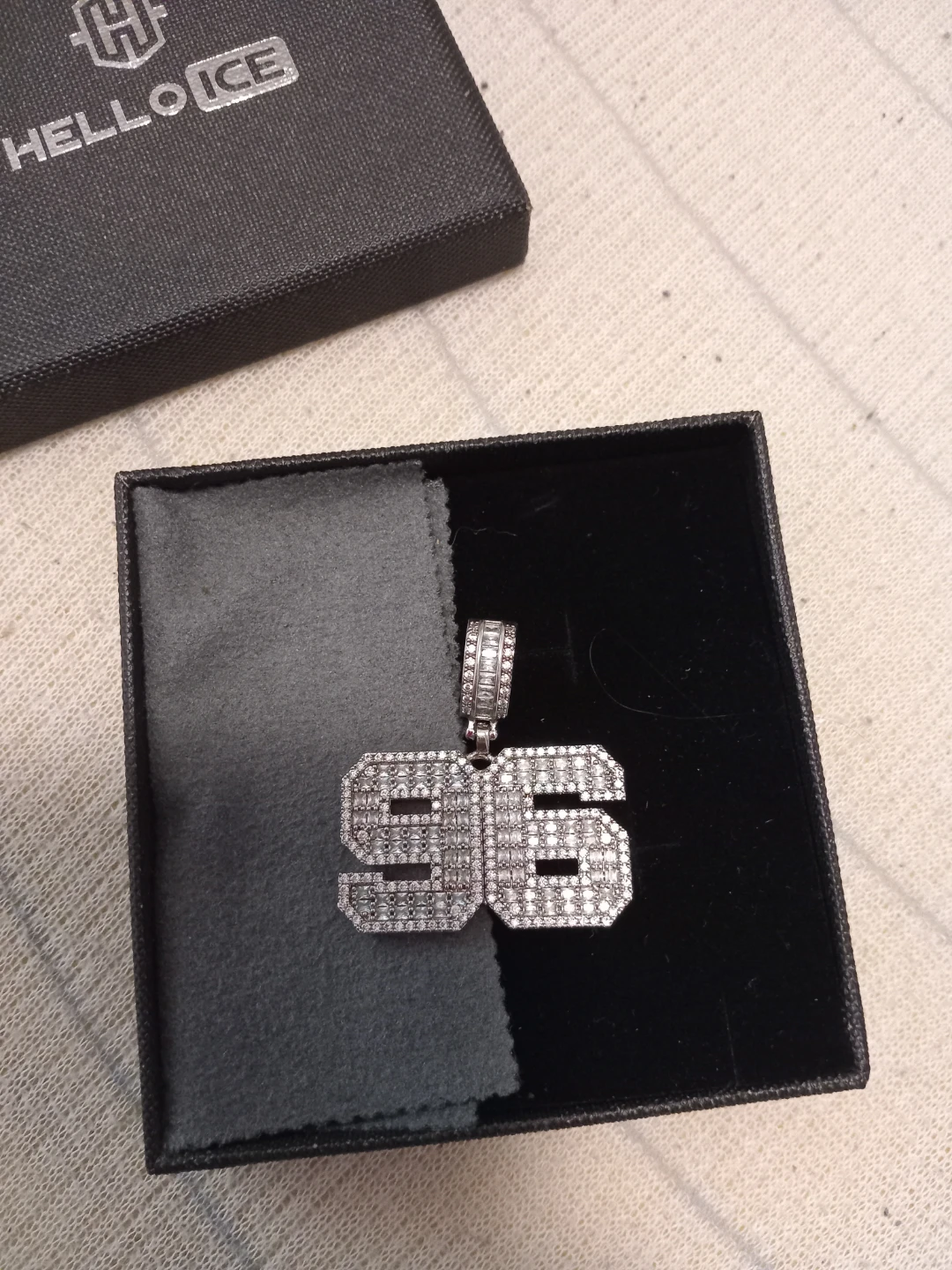 Hello Ice '96' Number Pendant with Box