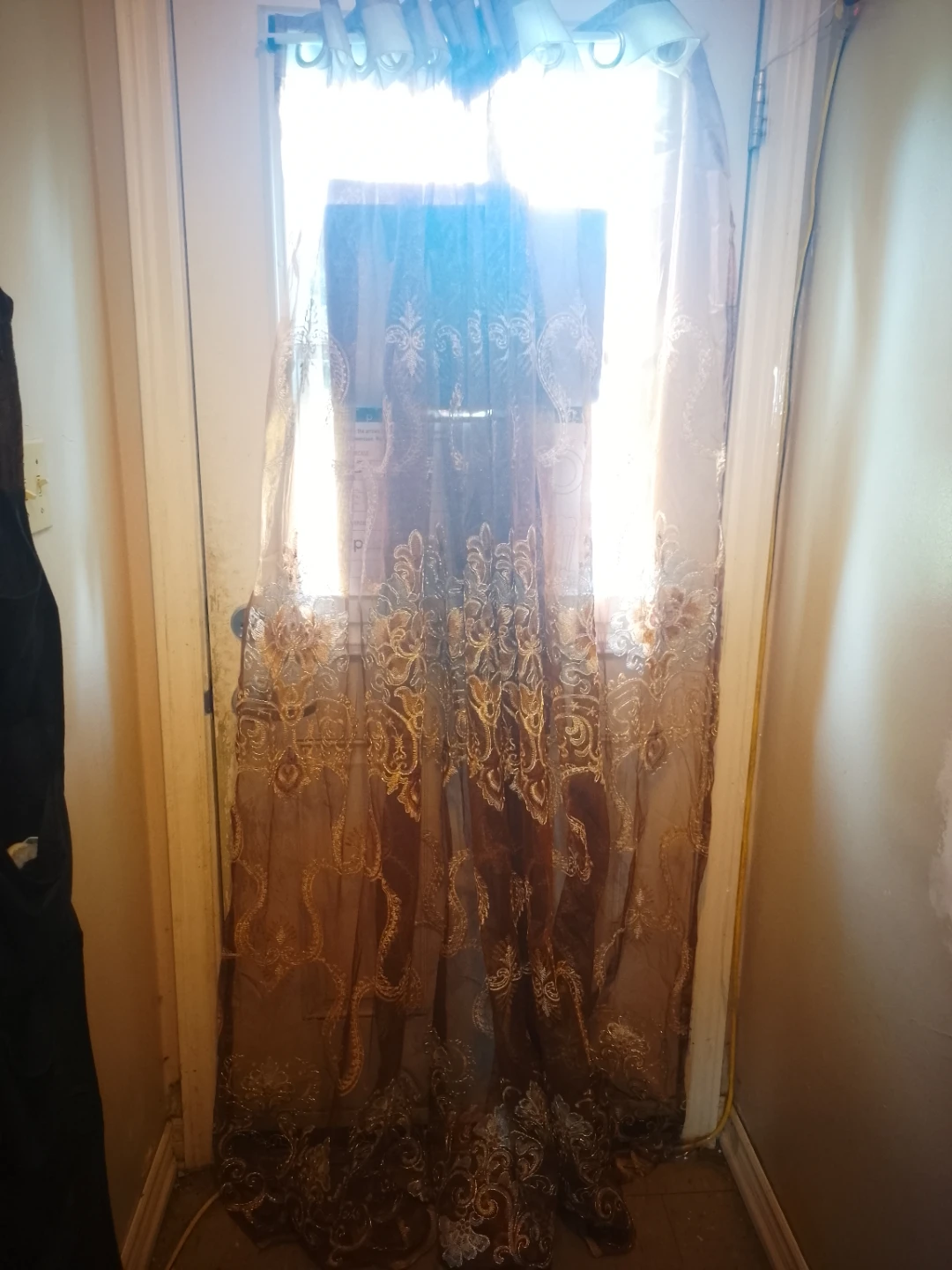 Sheer Embroidered Curtain Panel