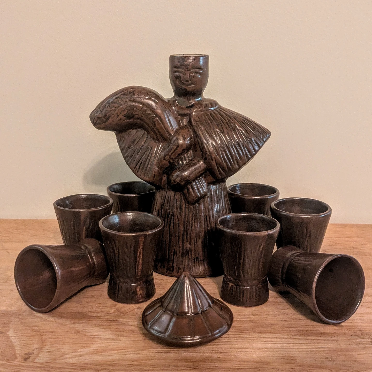 Complete Sake Set - Farmer decanter with 8 glasses - photo 2