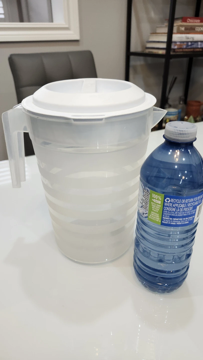 White Plastic Pitcher with Lid