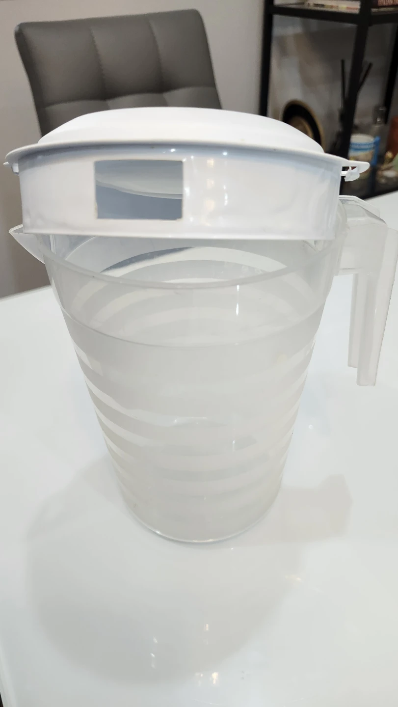 White Plastic Pitcher with Lid - photo 2