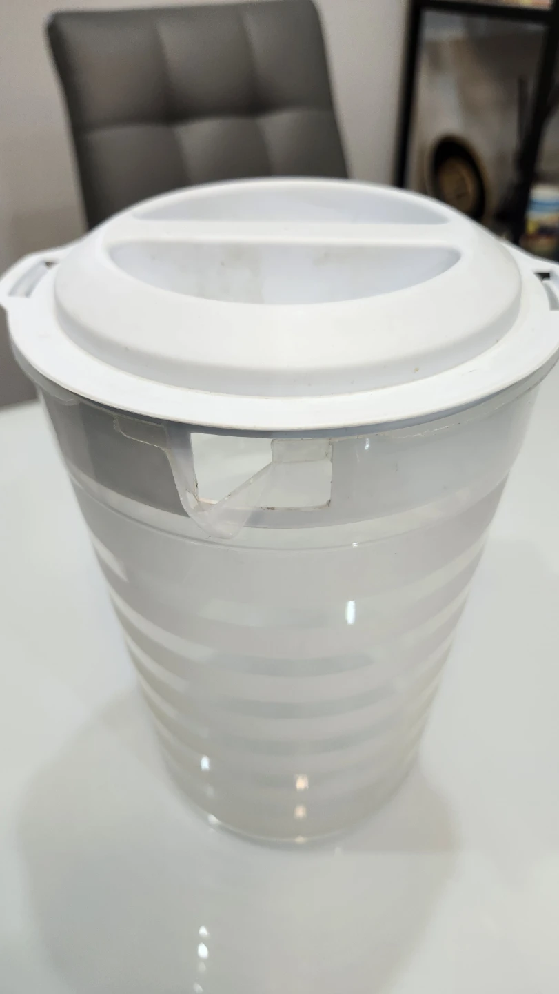 White Plastic Pitcher with Lid - photo 3