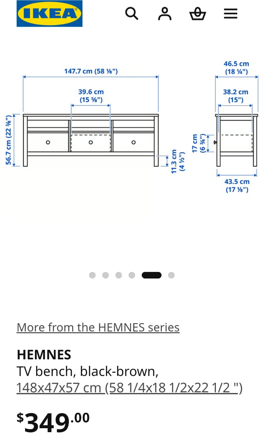 IKEA HEMNES TV Bench - photo 4