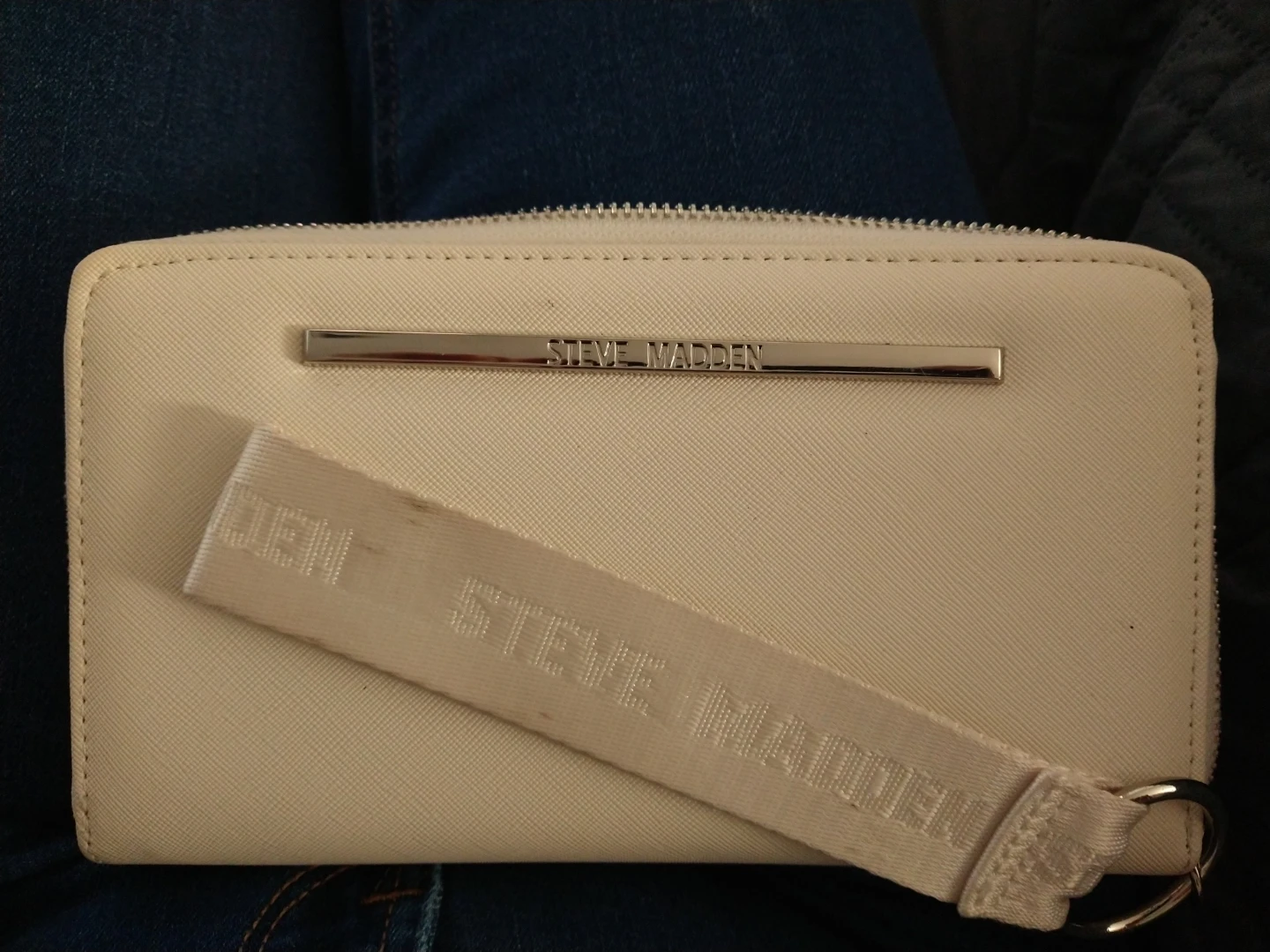 Steve Madden White Zip Around Wallet with Wrist Strap - photo 3
