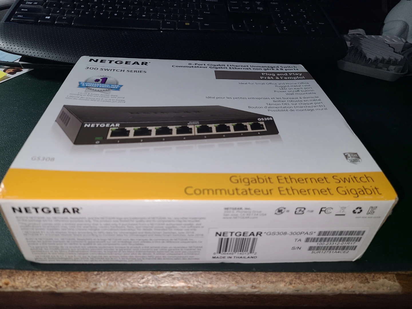 NETGEAR GS308 8-Port Gigabit Ethernet Unmanaged Switch