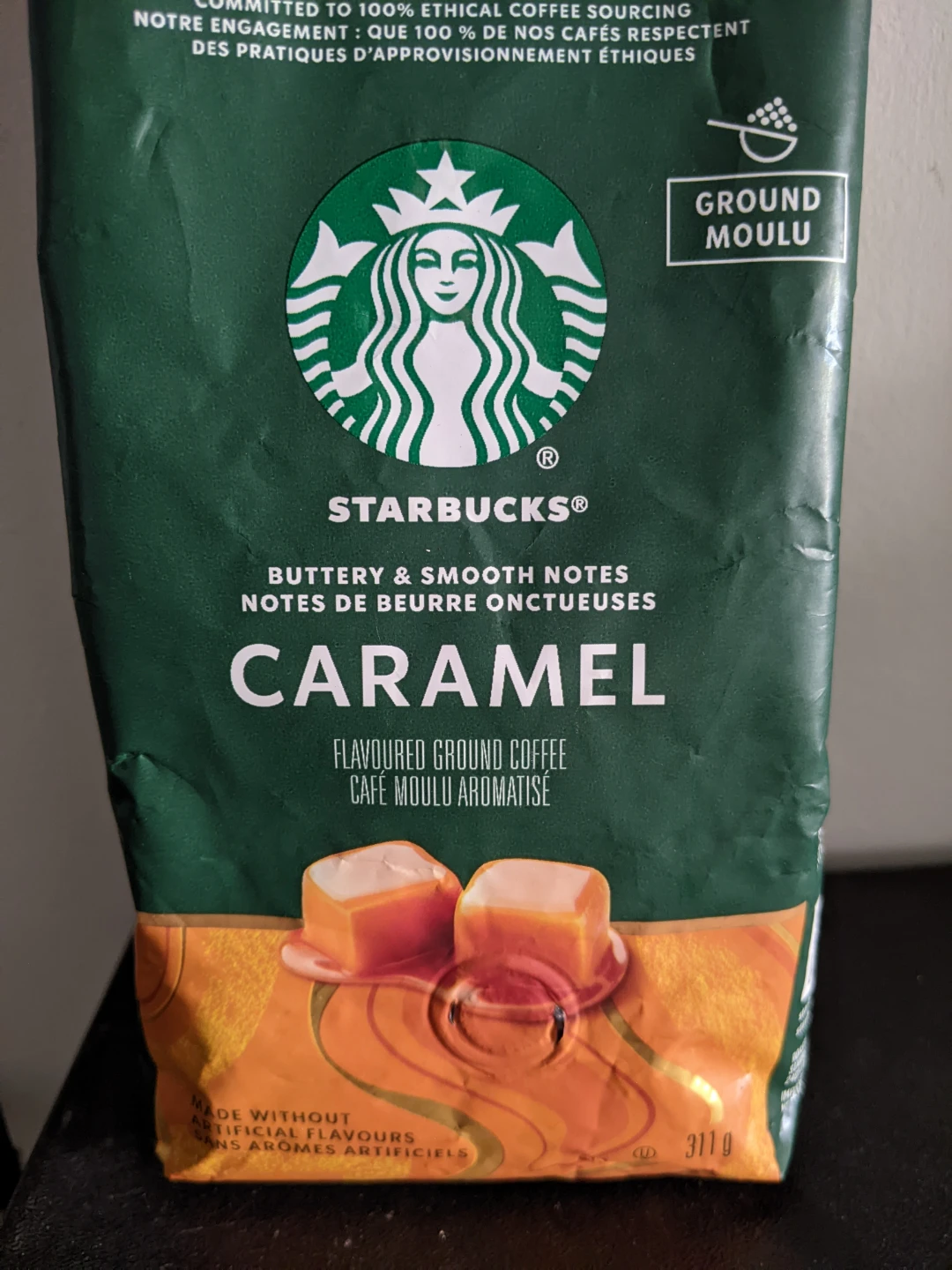 $7 (reg $15 w tax} Starbucks Caramel Flavoured Ground Coffee