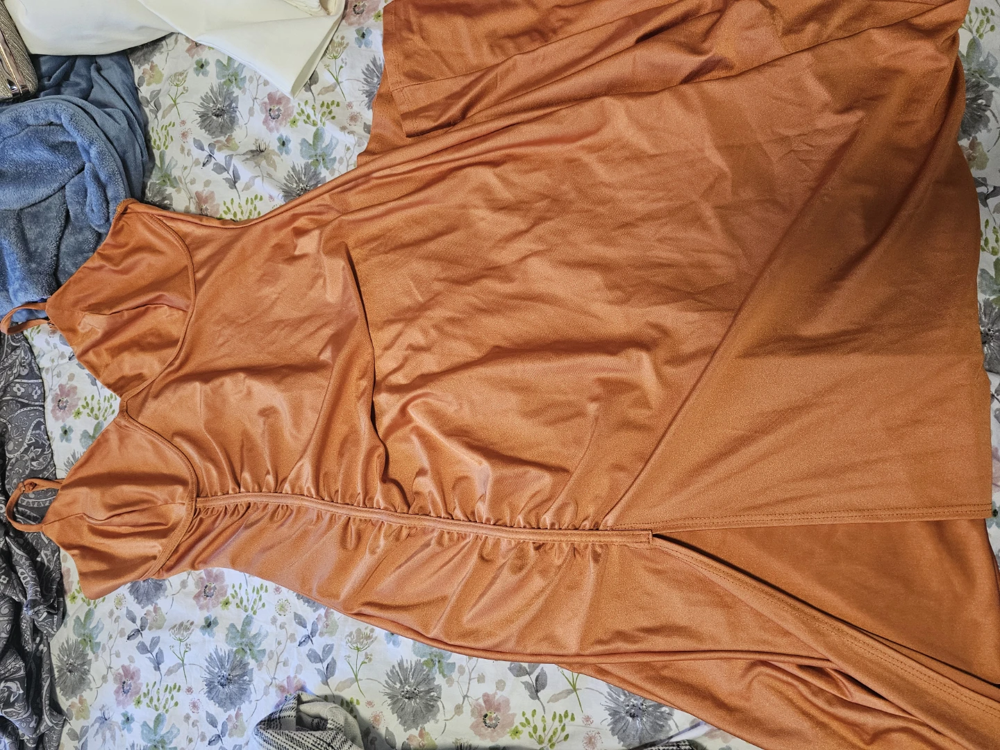 Orange Ruched Maxi Dress - photo 2