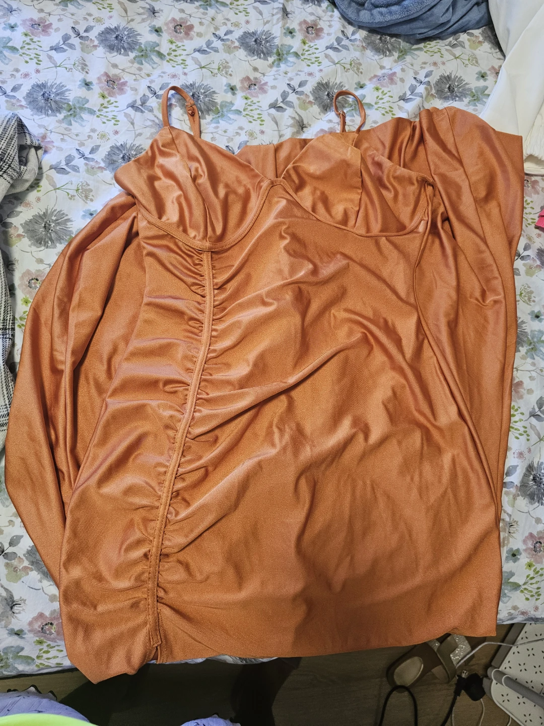 Orange Ruched Maxi Dress - photo 3