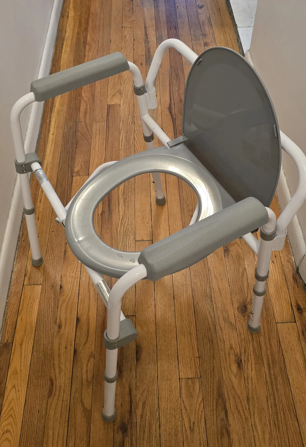 Folding Commode Chair with Padded Arms