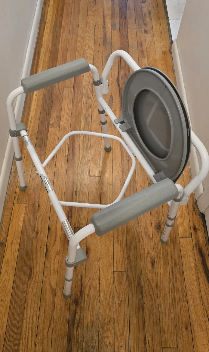 Folding Commode Chair with Padded Arms - photo 3