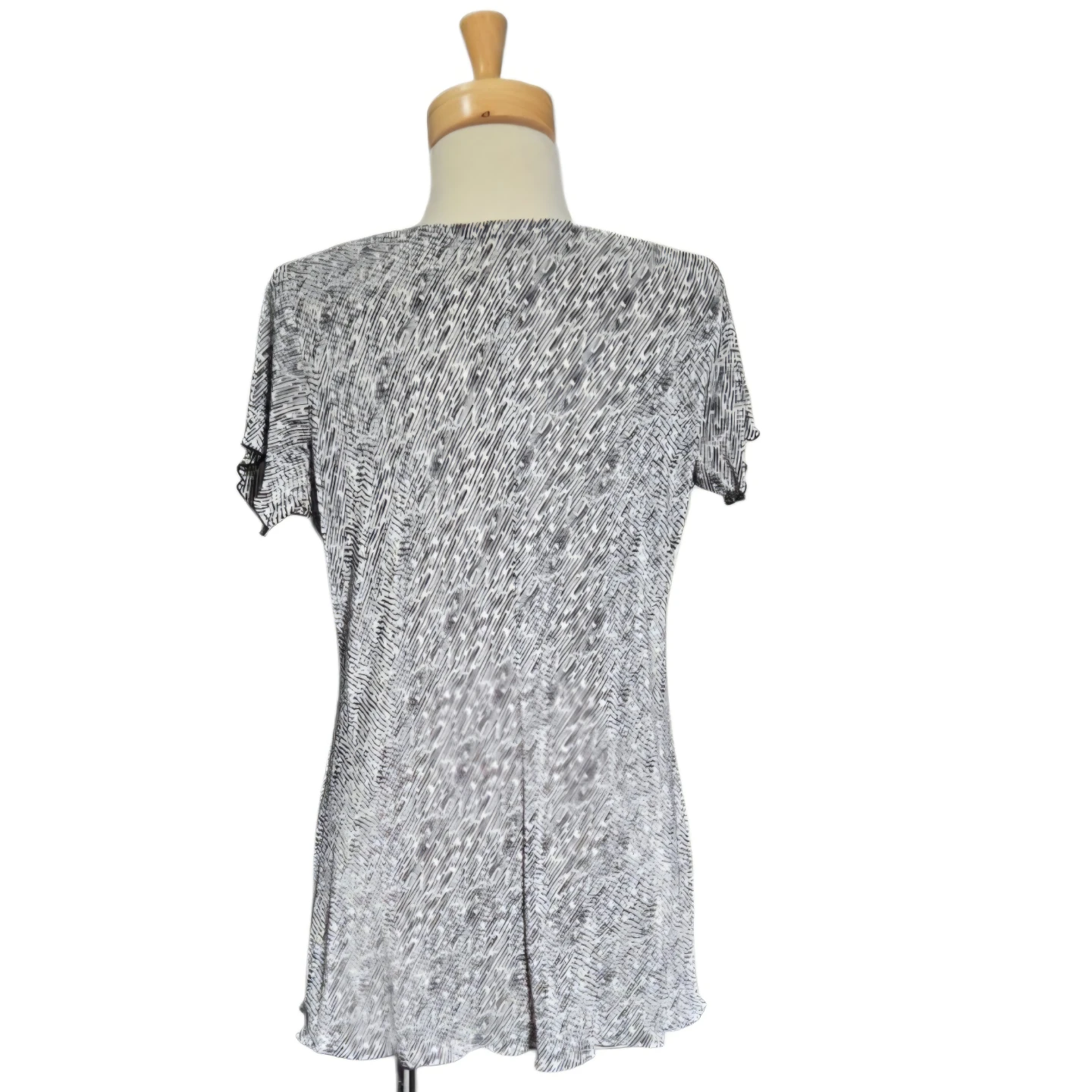 Women's Black & White Abstract Print Tunic Top - photo 2