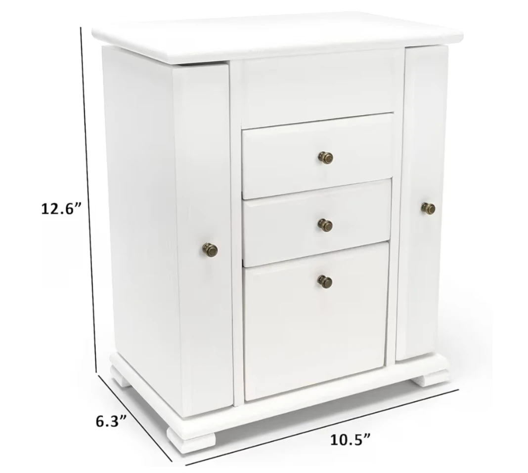 Emfogo - White Wooden Jewellery Box with Mirror - photo 2