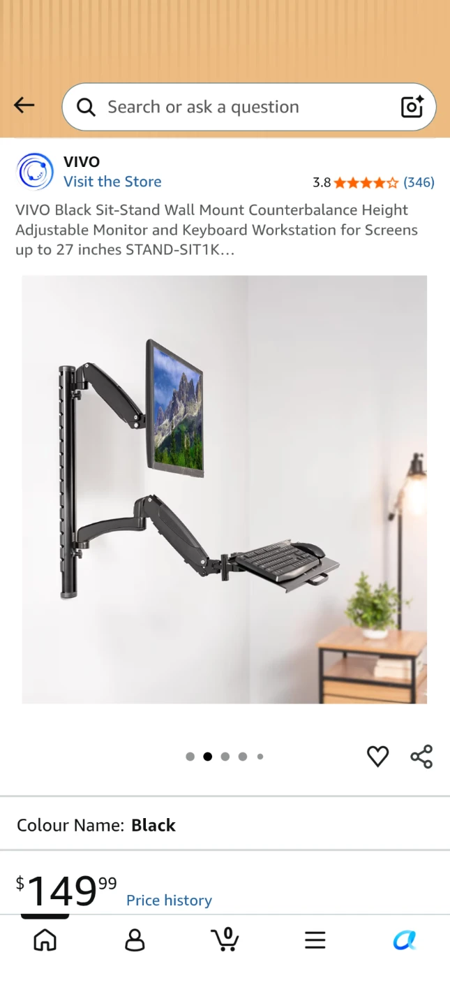 UNOPENED BNIB - VIVO STAND-SIT1K Sit-Stand Wall Mount