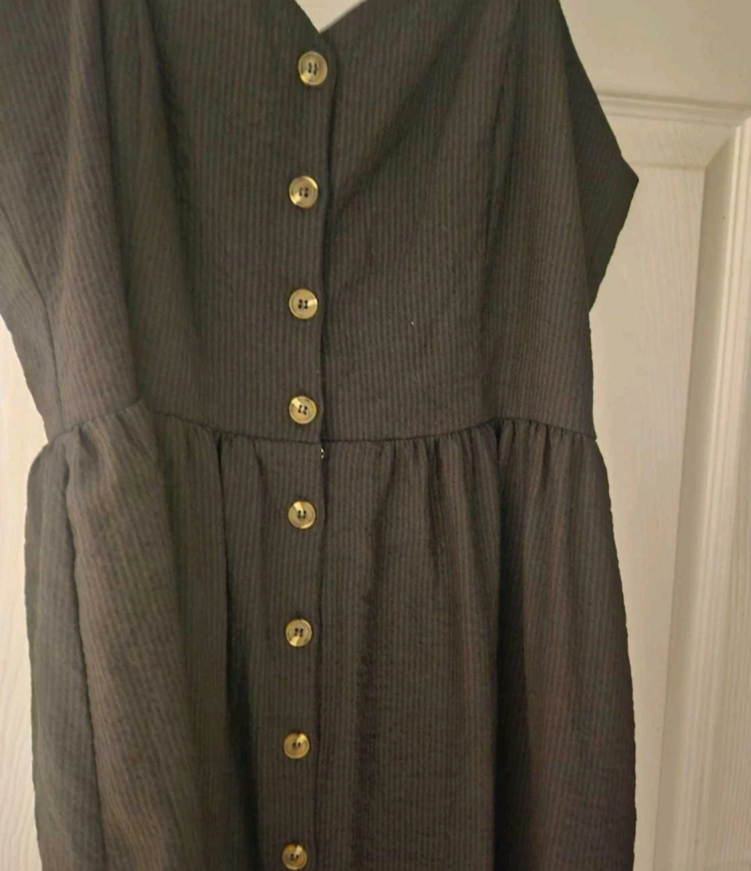 Dark Blue Button-Front Midi Dress - photo 2