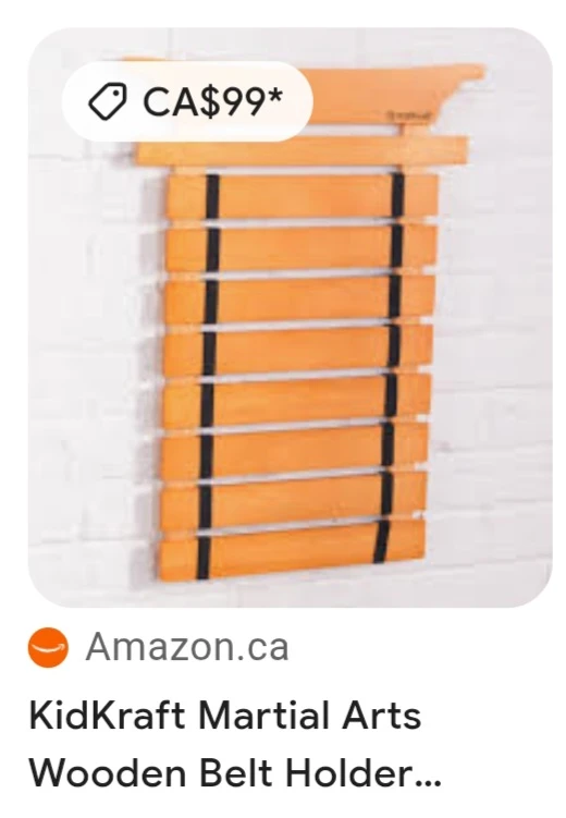 Martial Arts Wooden Belt Holder Hanging Display