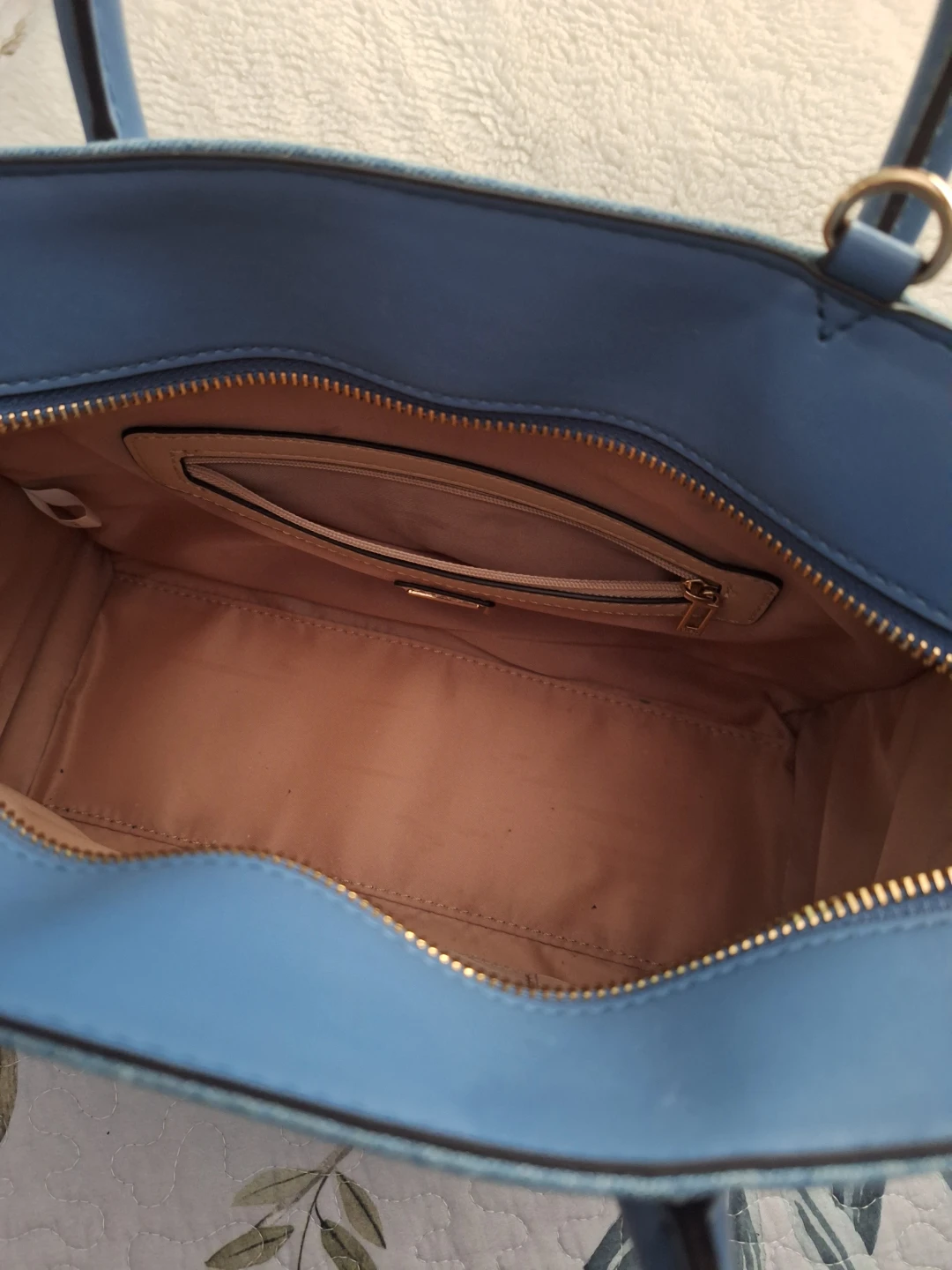 Guess Blue Denim Tote Bag with Charm - photo 2