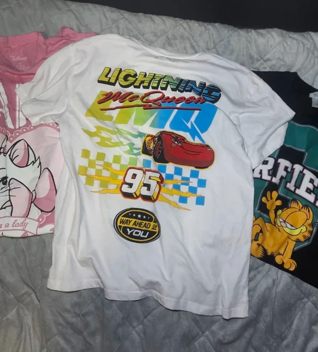 Graphic T-Shirt Bundle - Lightning McQueen, Garfield, Marie - photo 5