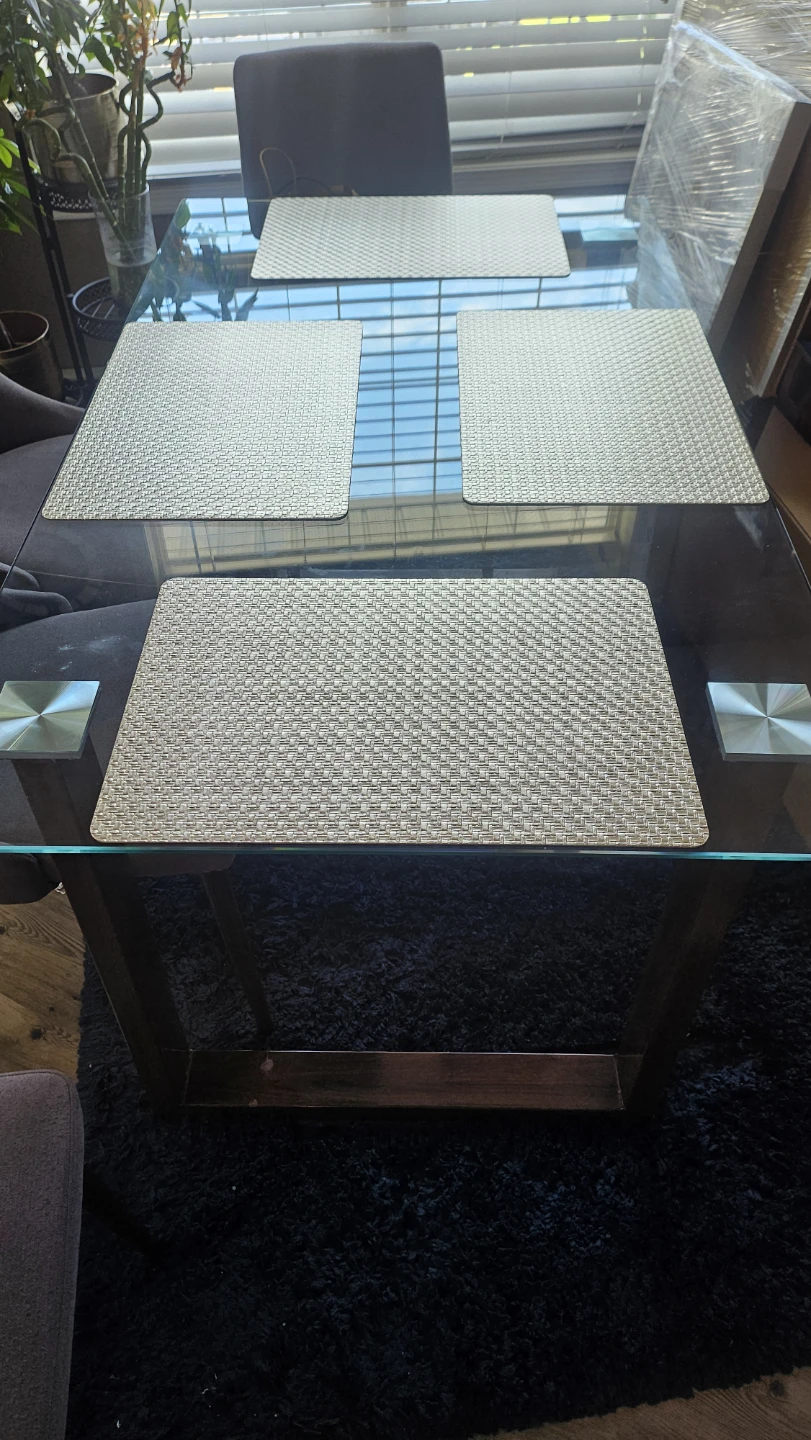 Glass Top Dining Table with Metal Legs - photo 2