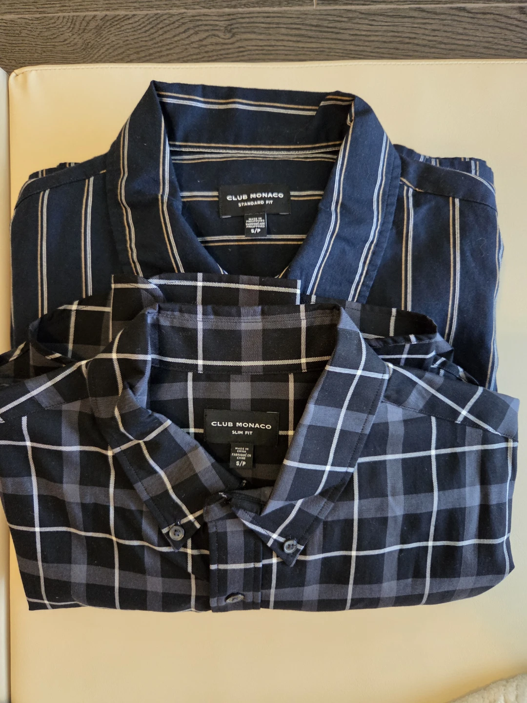 Two Club Monaco Button-Up Shirts (men's small)