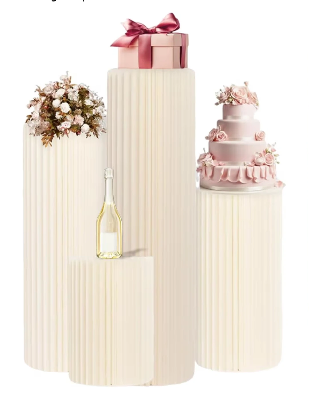 Set of 4 Fluted Pedestal Stands