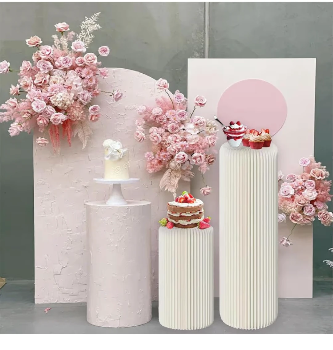 Set of 4 Fluted Pedestal Stands - photo 3
