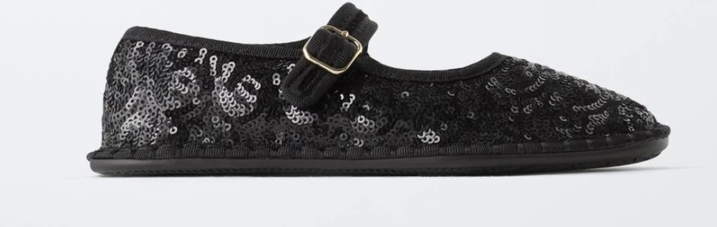 Kids Black Sequin Ballet Flats size 4 - photo 2
