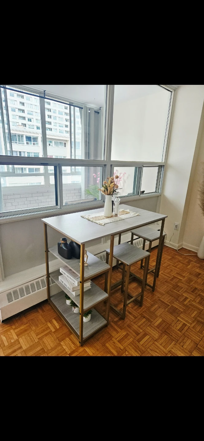 High top counter height bar dining table with chairs - photo 4